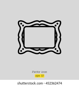 Web line icon. Picture frame.