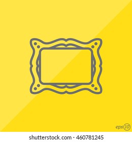 Web line icon. Picture frame.