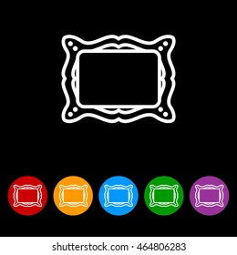 Web line icon. Picture frame.