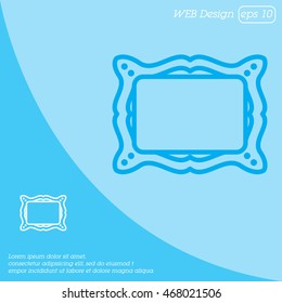 Web line icon. Picture frame.