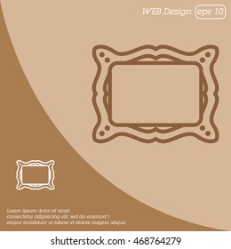 Web line icon. Picture frame.