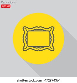 Web line icon. Picture frame.