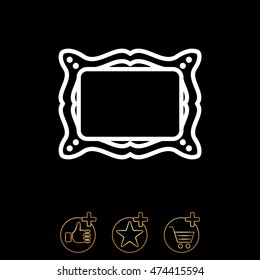 Web line icon. Picture frame.