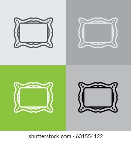 Web line icon. Picture frame.