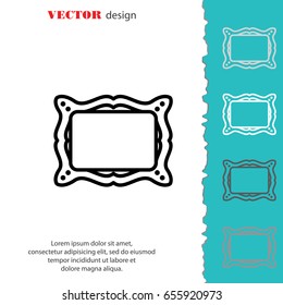 Web line icon. Picture frame.