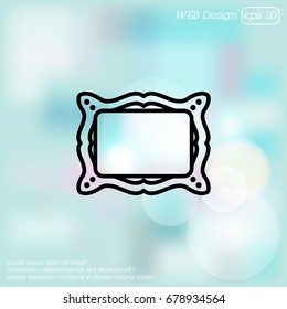 Web line icon. Picture frame.