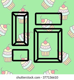 Web line icon. Picture (photo) frame.