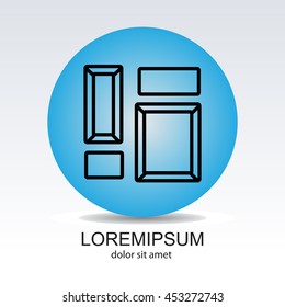 Web line icon. Picture (photo) frame.