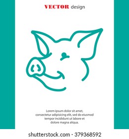 Web line icon. Pig, livestock