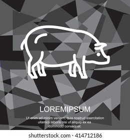 Web line icon. Pig, livestock