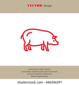 Web line icon. Pig, livestock