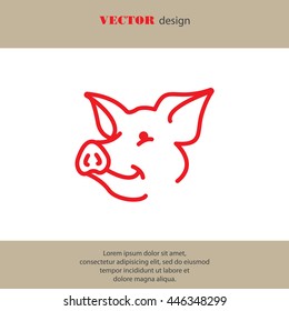 Web line icon. Pig, livestock