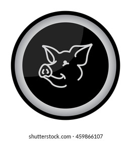 Web line icon. Pig, livestock