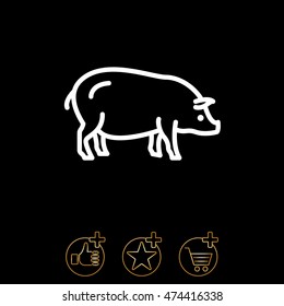 Web line icon. Pig, livestock