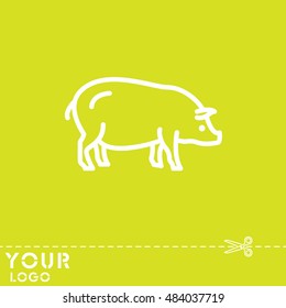 Web line icon. Pig, livestock
