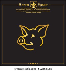 Web line icon. Pig, livestock