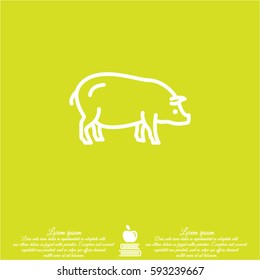 Web line icon. Pig, livestock