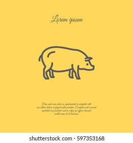 Web line icon. Pig, livestock