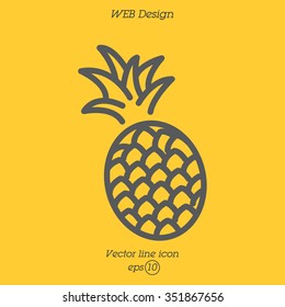 Web line icon. Pineapple