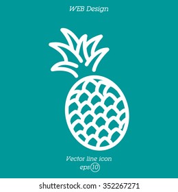 Web line icon. Pineapple