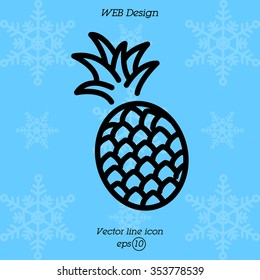 Web line icon. Pineapple