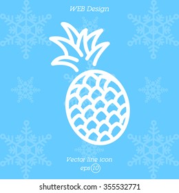Web line icon. Pineapple