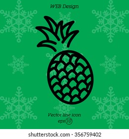 Web line icon. Pineapple