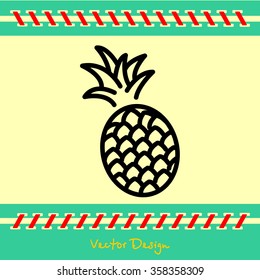Web line icon. Pineapple