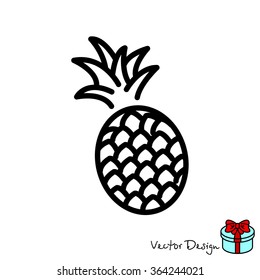 Web line icon. Pineapple