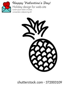Web line icon. Pineapple