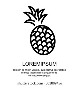 Web line icon. Pineapple