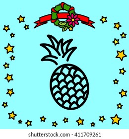 Web line icon. Pineapple