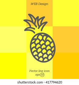 Web line icon. Pineapple