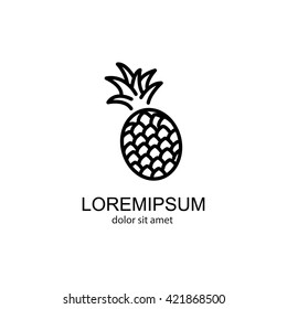 Web line icon. Pineapple