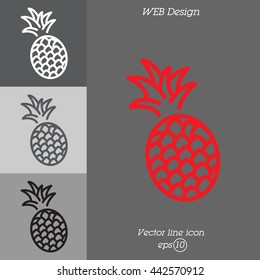 Web line icon. Pineapple