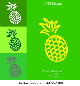 Web line icon. Pineapple
