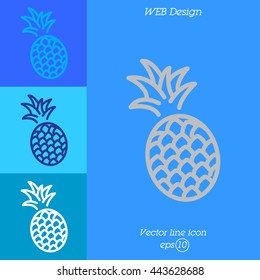 Web line icon. Pineapple