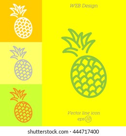 Web line icon. Pineapple