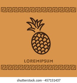Web line icon. Pineapple