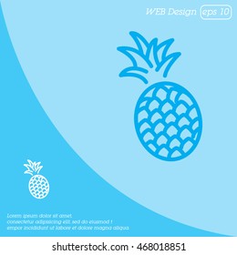 Web line icon. Pineapple