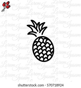 Web line icon. Pineapple