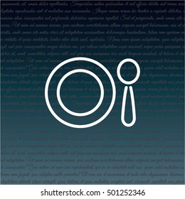 Web line icon. Plate and spoon; children's dishes