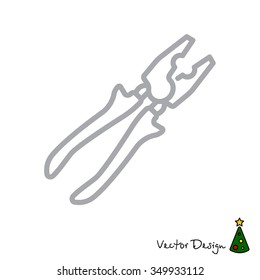 Web line icon. Pliers