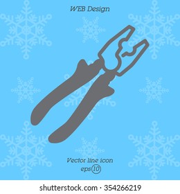 Web line icon. Pliers