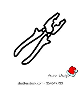 Web line icon. Pliers