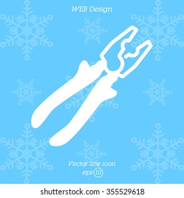 Web line icon. Pliers