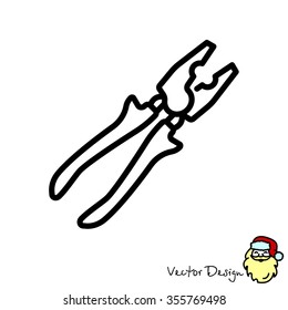 Web line icon. Pliers