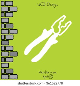 Web line icon. Pliers