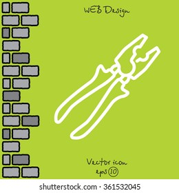Web line icon. Pliers
