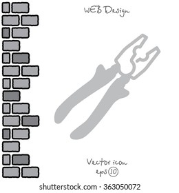 Web line icon. Pliers